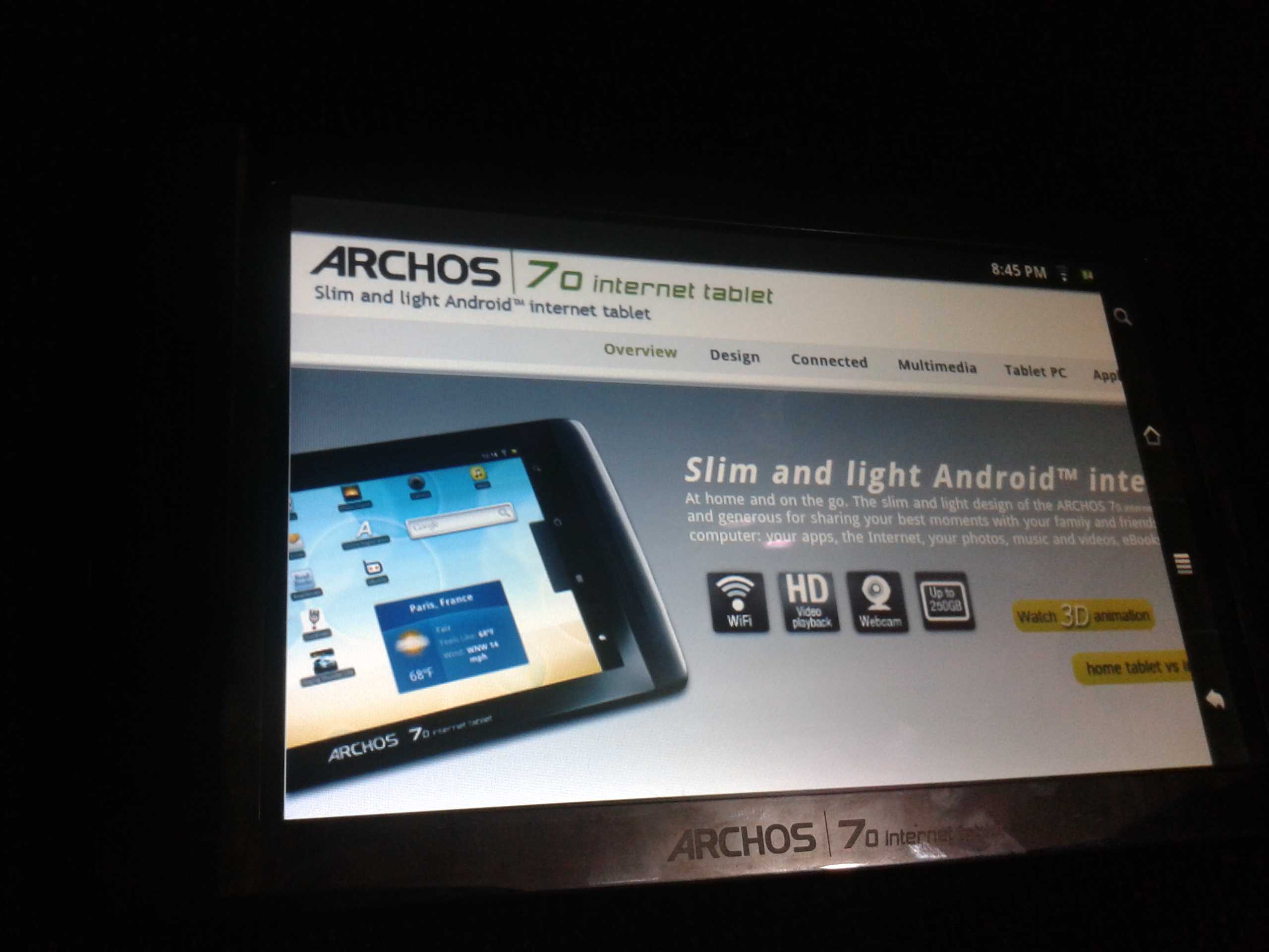 Archos 5 internet tablet 160gb