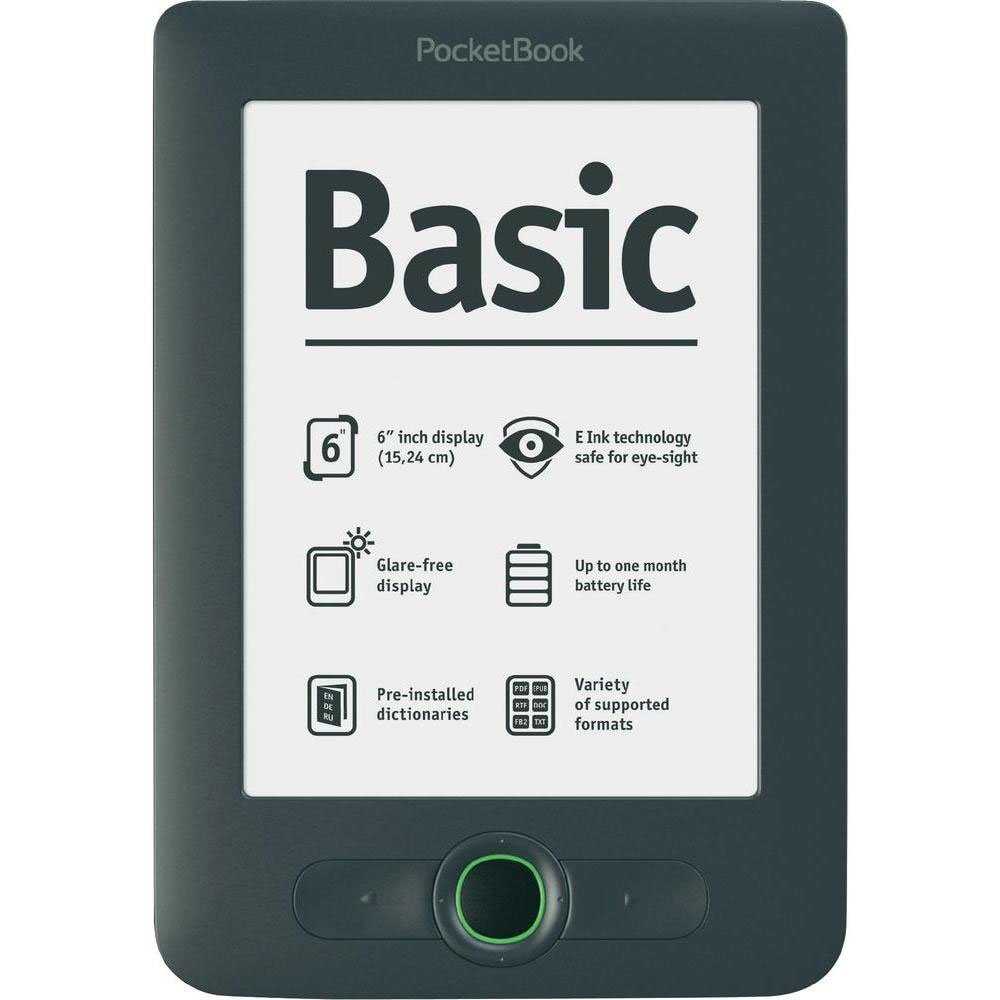 Электронный книга PocketBook Basic (613) - подробные характеристики обзоры видео фото Цены в интернет-магазинах где можно купить электронную книгу PocketBook Basic (613)