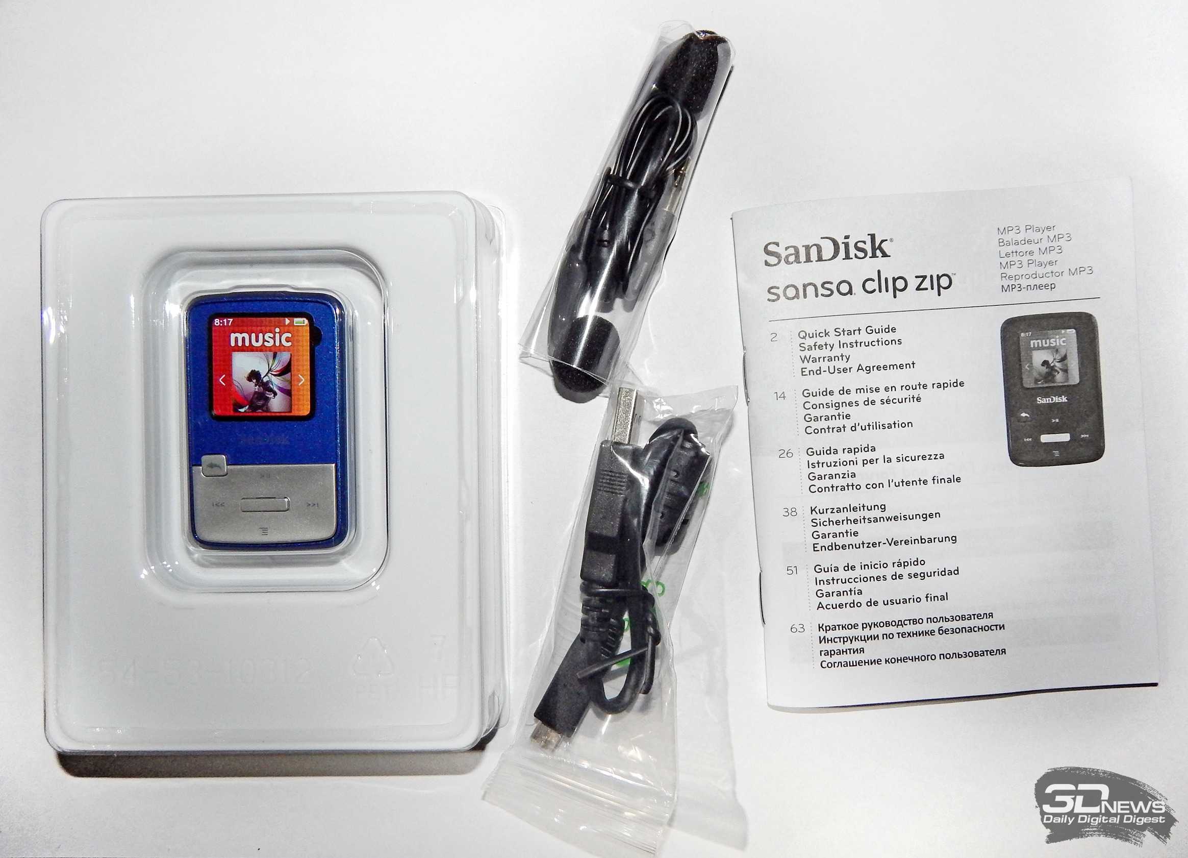 MP3-плеера SanDisk Sansa Clip Zip 4Gb - подробные характеристики обзоры видео фото Цены в интернет-магазинах где можно купить mp3-плееру SanDisk Sansa Clip Zip 4Gb