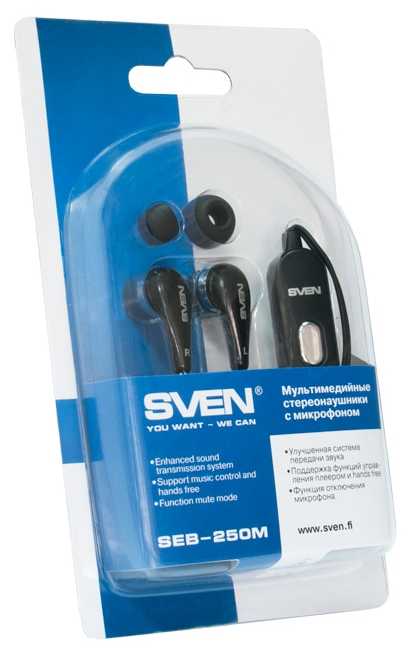 Наушник Sven SEB-250M - подробные характеристики обзоры видео фото Цены в интернет-магазинах где можно купить наушника Sven SEB-250M