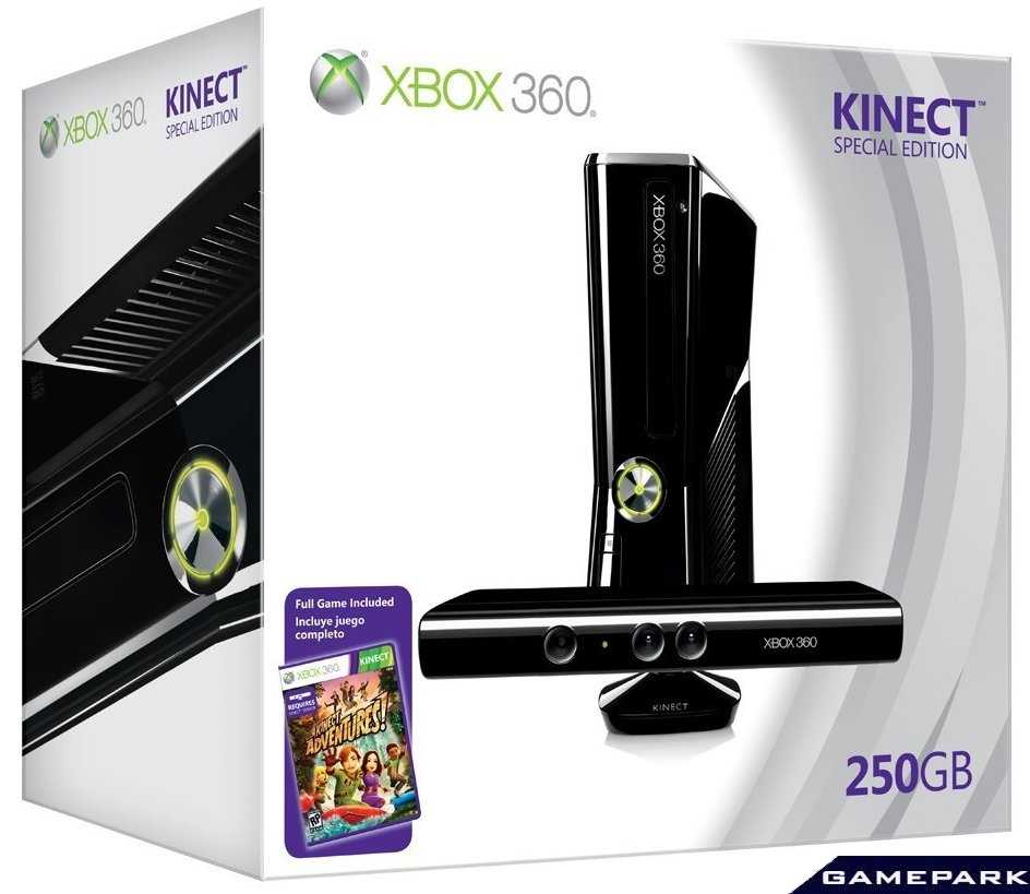 Игровая приставка Microsoft Xbox 360 Slim 250GB  Kinect - подробные характеристики обзоры видео фото Цены в интернет-магазинах где можно купить игровую приставку Microsoft Xbox 360 Slim 250GB  Kinect