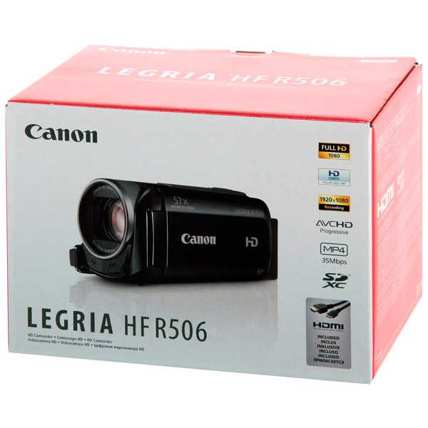 Видеокамера canon legria hf r506 — купить, цена и характеристики, отзывы