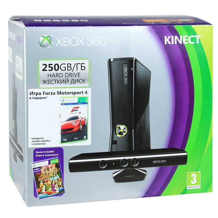Microsoft xbox 360 slim 4gb / 4 gb + сенсор движения kinect + игра kinect adventures + kinect disneyland adventures (s4g-00151) - купить , скидки, цена, отзывы, обзор, характеристики - игровые приставки