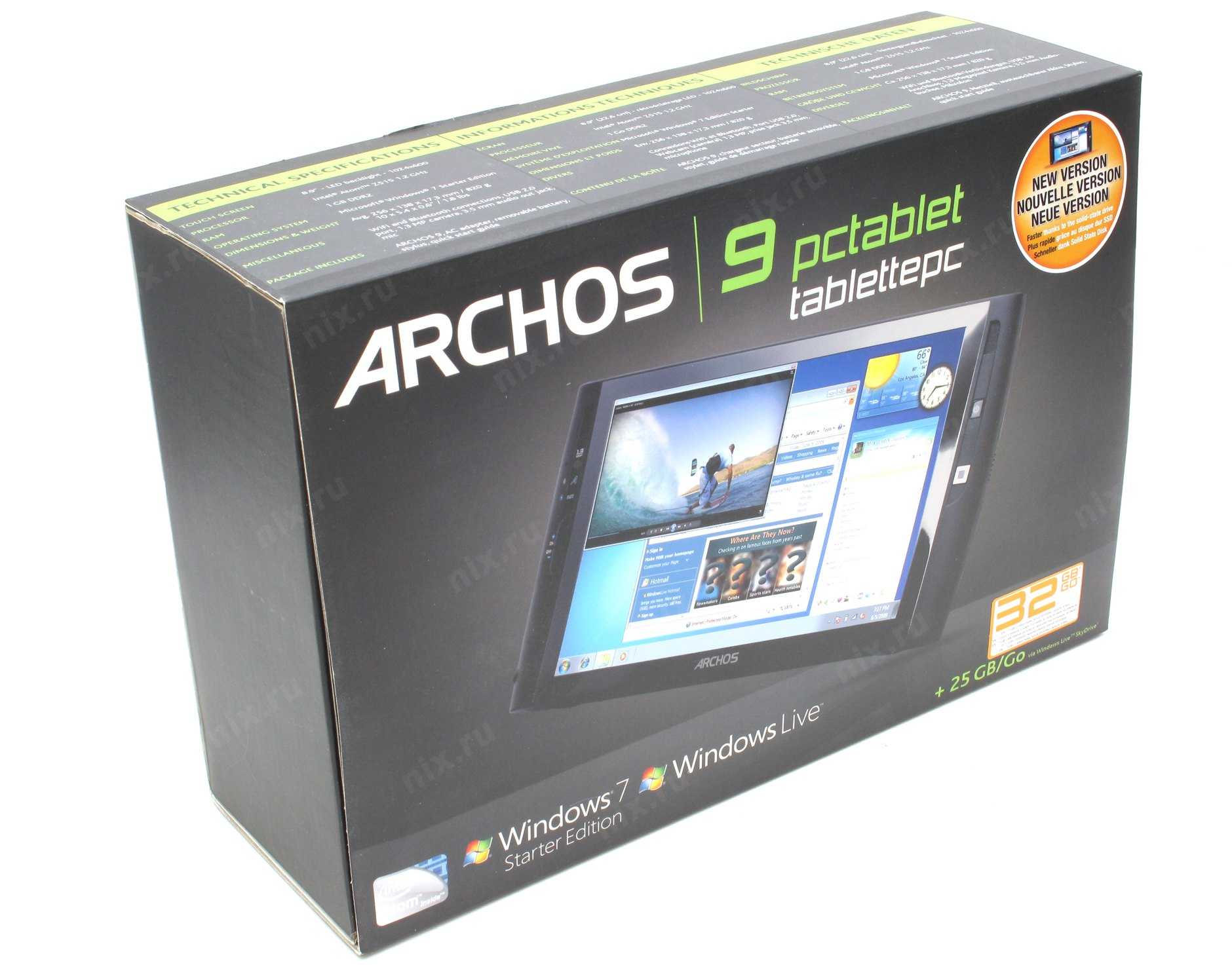 Планшет archos 9 pctablet 32 гб wifi черный — купить в городе санкт-петербург